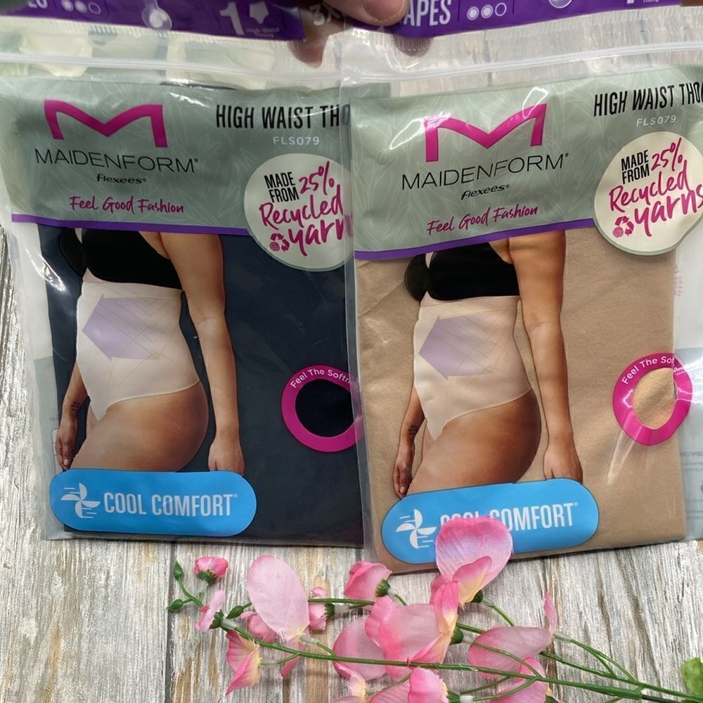 Maidenform Shapewear Flexees Feel Good Fashion Thong Underwear 2–Pack Size 3XL
